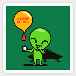 Weather Balloon Funny Cute Original Cute Alien Cartoon Sticker